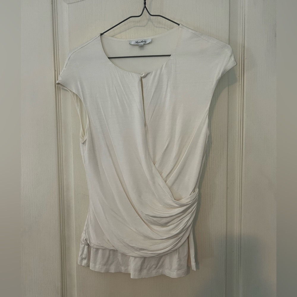 Max Mara Cream Drape Top